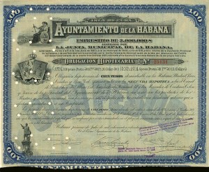 Ayuntamiento De La Habana - 100 Pesos Cuba Bond